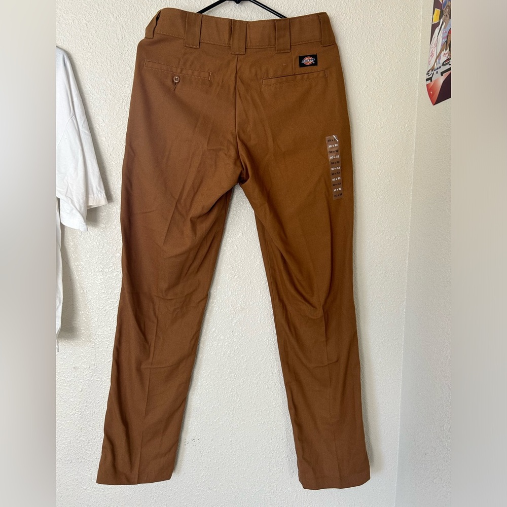 dickies slim tapered 30x32 flex fit brown skate new without tag